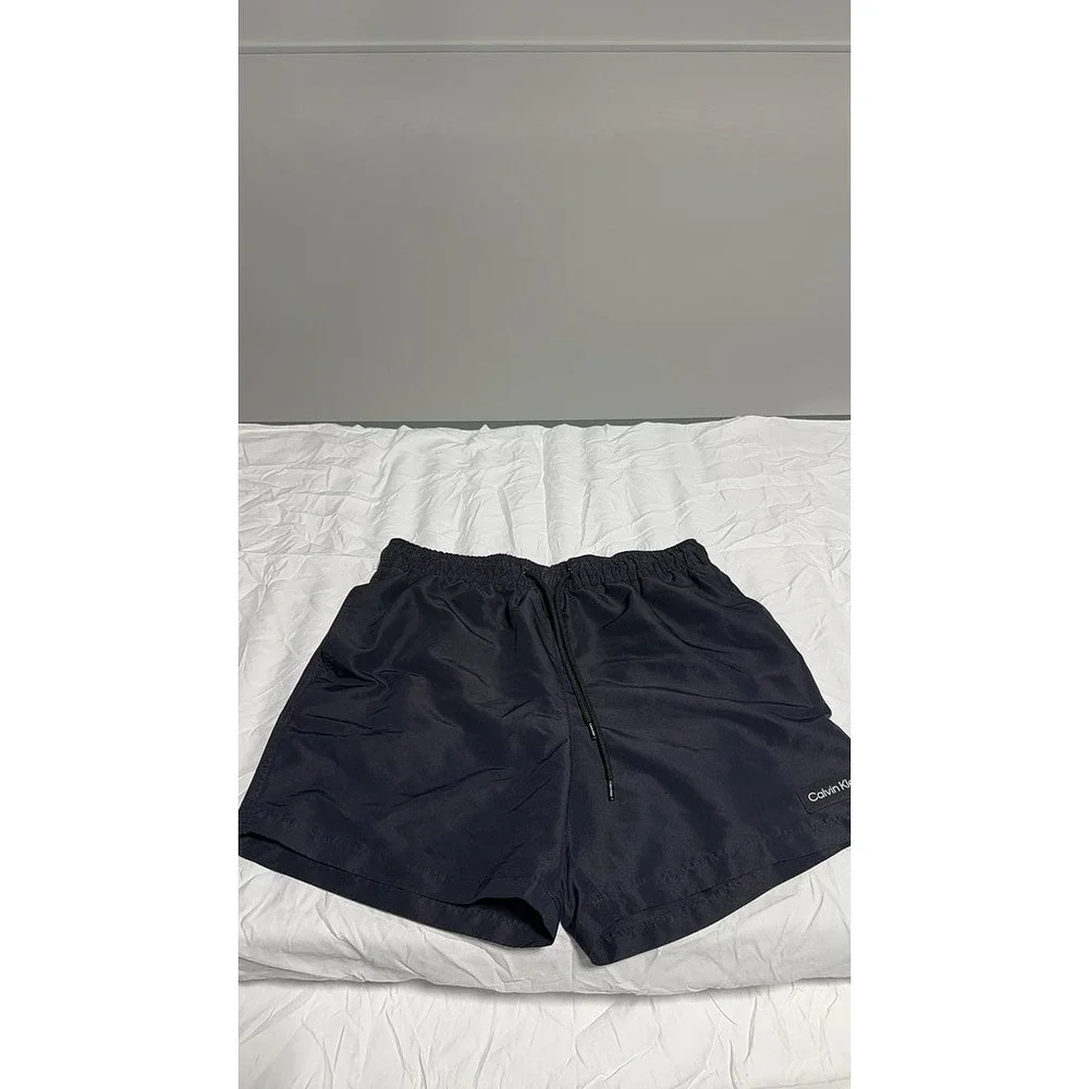 Calvin Klein Mens Swim Shorts Black Elastic Drawstring Large